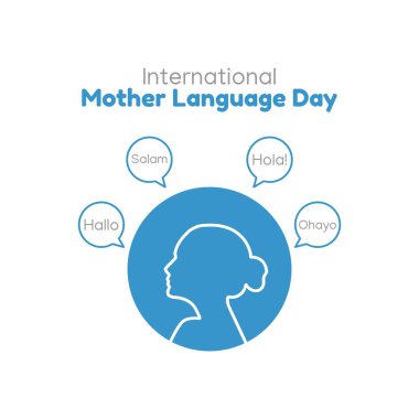 Uluslararası Ana Dil Günü 'nün vektör grafiği uluslararası ana dil günü kutlamaları için iyidir. düz dizayn. İlan tasarımı. Düz illüstrasyon.
