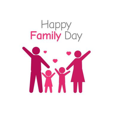 Mutlu aile gününün vektör grafiği aile günü kutlaması için iyidir. düz dizayn. İlan tasarımı. Düz illüstrasyon.
