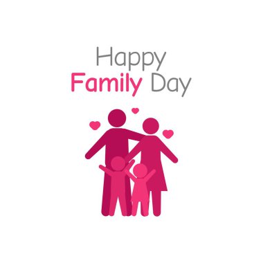 Mutlu aile gününün vektör grafiği aile günü kutlaması için iyidir. düz dizayn. İlan tasarımı. Düz illüstrasyon.