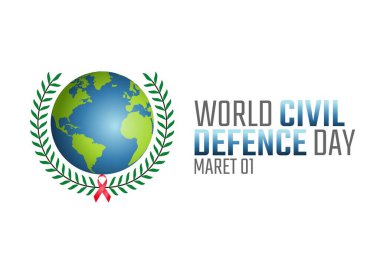 Dünya Sivil Savunma Günü 'nün vektör grafiği Dünya Sivil Savunma Günü kutlamaları için iyidir. düz dizayn. İlan tasarımı. Düz illüstrasyon.