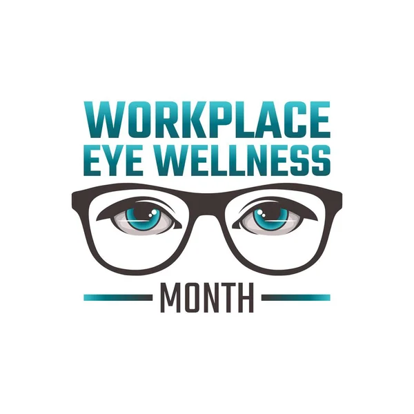 İş yerinin göz sağlığı ayının vektör grafiği iş yeri göz sağlığı ayı kutlamaları için iyidir. düz dizayn. İlan tasarımı. Düz illüstrasyon.