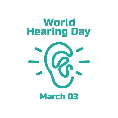 Dünya İşitme Günü 'nün vektör grafiği Dünya Duyma Günü kutlamaları için iyidir. düz dizayn. İlan tasarımı. Düz illüstrasyon.