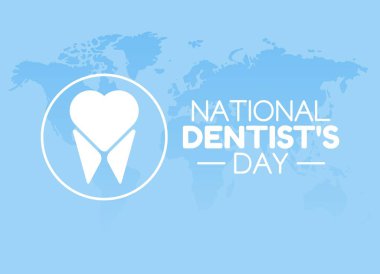 Ulusal dişçi gününün vektör grafiği ulusal dişçi günü kutlamaları için uygun. düz dizayn. İlan tasarımı. Düz illüstrasyon.