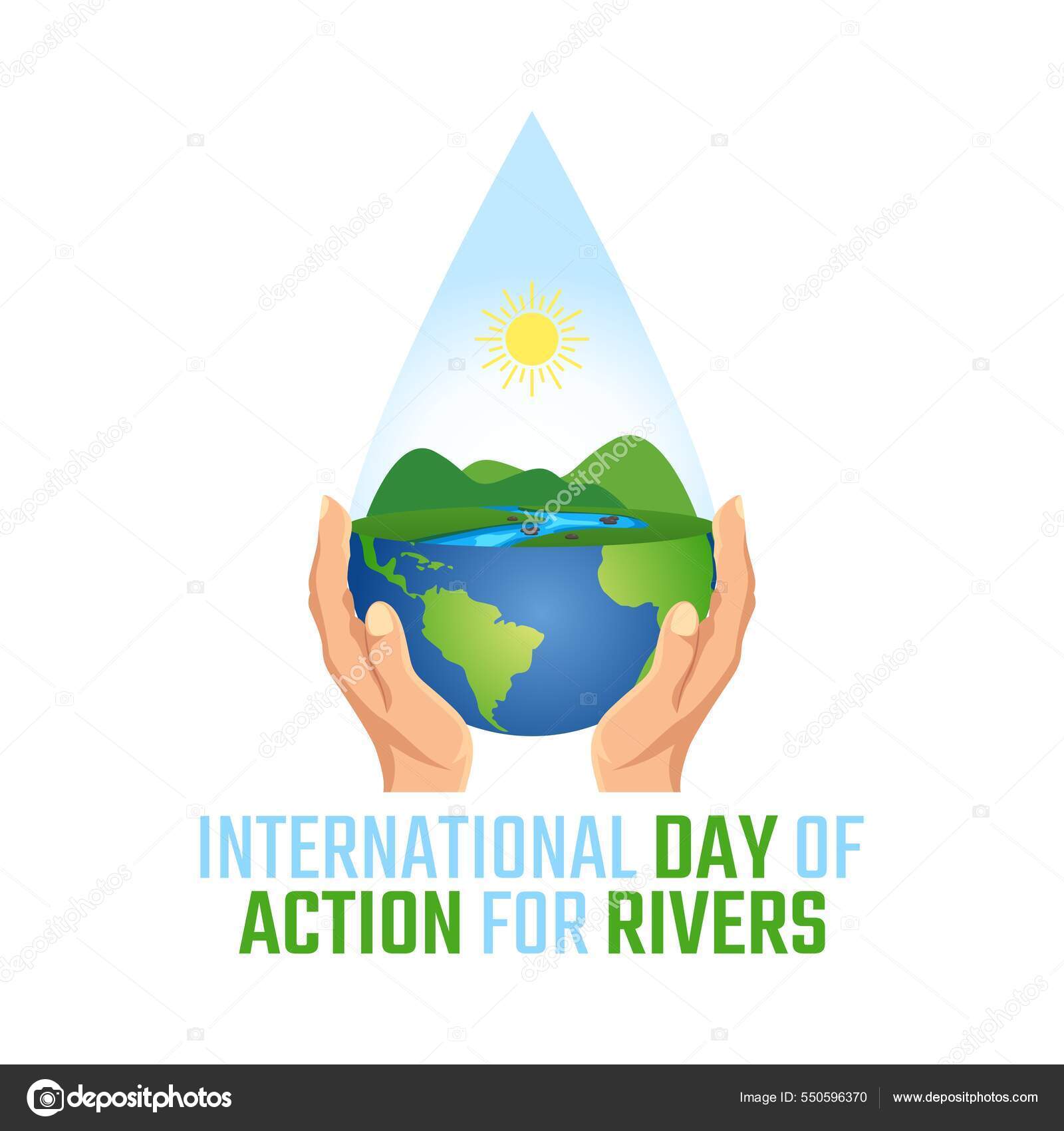 Vector Graphic International Day Action Rivers Good International Day