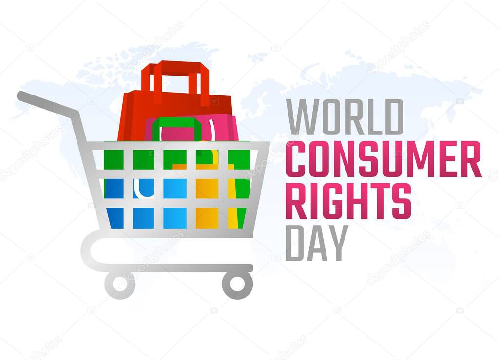 Vector graphic of world consumer rights day good for world consumer rights day celebration. flat design. flyer design.flat illustration.