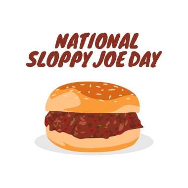 Ulusal Sloppy Joe Günü 'nün vektörel grafiği ulusal Sloppy Joe Günü kutlaması için iyidir. düz dizayn. İlan tasarımı. Düz illüstrasyon.