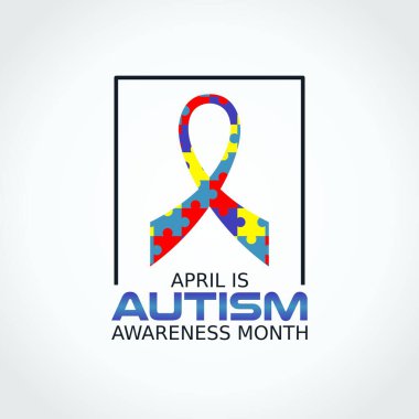 Otizm farkındalık ayının vektör grafiği otizm farkındalık ayı kutlamaları için iyidir. düz dizayn. İlan tasarımı. Düz illüstrasyon.