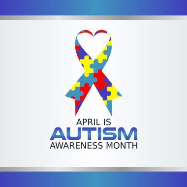 Otizm farkındalık ayının vektör grafiği otizm farkındalık ayı kutlamaları için iyidir. düz dizayn. İlan tasarımı. Düz illüstrasyon.