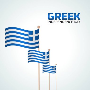 Yunanistan 'ın bağımsızlık gününün vektör grafiği, Yunanistan' ın bağımsızlık günü kutlamaları için iyi. düz dizayn. İlan tasarımı. Düz illüstrasyon.