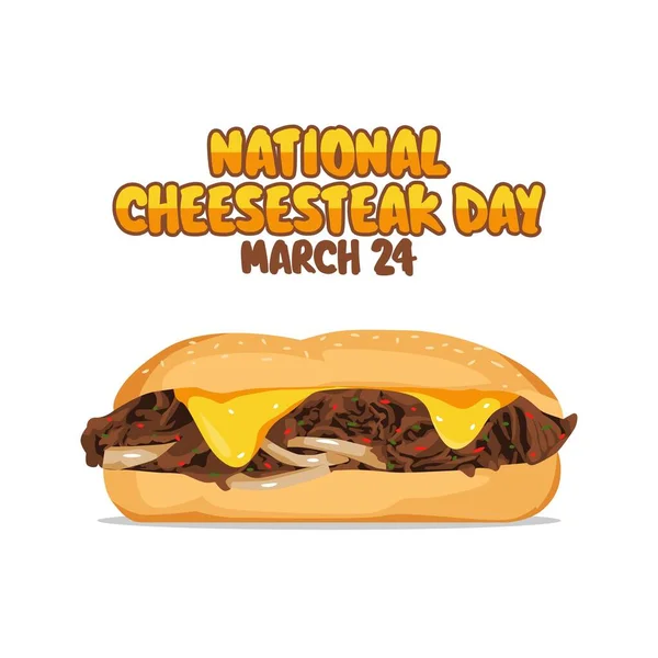 国家チーズステーキの日のベクトルグラフィック国家チーズステーキの日のお祝いのために良い フラットなデザイン チラシデザイン フラットイラスト — ストックベクタ
