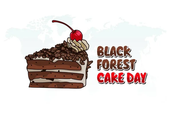 Kara Orman Kek Günü 'nün vektör grafiği Kara Orman Pasta Günü kutlamaları için iyidir. düz dizayn. İlan tasarımı. Düz illüstrasyon.