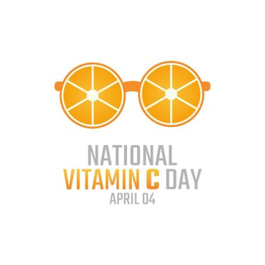 Ulusal C vitamini gününü gösteren vektör grafiği C vitamini kutlamaları için uygun. düz dizayn. İlan tasarımı. Düz illüstrasyon.