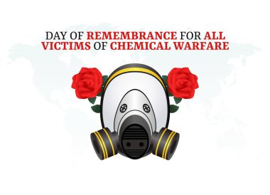 Kimyasal Savaş Mağdurlarının Anma Günü 'nün vektör grafiği. düz dizayn. İlan tasarımı. Düz illüstrasyon.