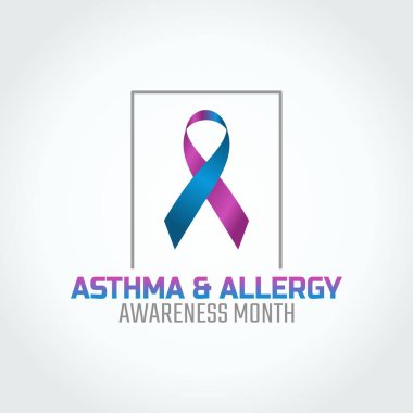 Astım ve alerji farkındalığı ayının vektör grafiği astım ve alerji farkındalığı ayı kutlamaları için iyidir. düz dizayn. İlan tasarımı. Düz illüstrasyon.