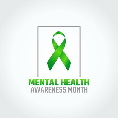 Zihinsel sağlık farkındalığı ayının vektör grafiği zihinsel sağlık farkındalığı ayı kutlamaları için iyidir. düz dizayn. İlan tasarımı. Düz illüstrasyon.