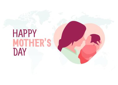 Anneler Günü 'nün vektör grafiği anneler günü kutlaması için iyi. düz dizayn. İlan tasarımı. Düz illüstrasyon.