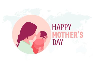 Anneler Günü 'nün vektör grafiği anneler günü kutlaması için iyi. düz dizayn. İlan tasarımı. Düz illüstrasyon.