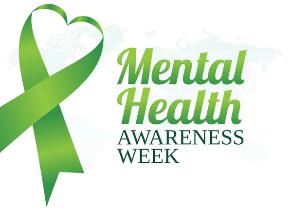 Zihinsel Sağlık Bilinci Haftası 'nın vektör grafiği zihinsel sağlık farkındalığı haftası kutlamaları için iyidir. düz dizayn. İlan tasarımı. Düz illüstrasyon.