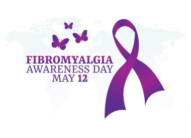 Fibromiyalji farkındalık gününün vektör grafiği fibromiyalji farkındalık günü kutlaması için iyidir. düz dizayn. İlan tasarımı. Düz illüstrasyon.