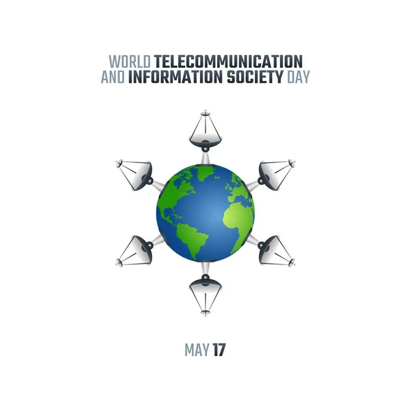 Vector Gráfico Celebración Del Día Mundial Las Telecomunicaciones Sociedad Información — Vector de stock