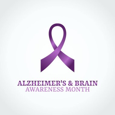 Alzheimer ve beyin farkındalığı aylarının vektör grafiği Alzheimer ve beyin farkındalığı ayı kutlamaları için iyidir. düz dizayn. İlan tasarımı. Düz illüstrasyon.