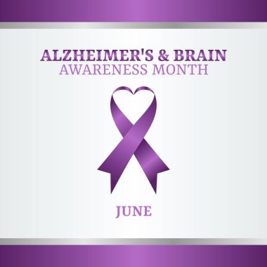 Alzheimer ve beyin farkındalığı aylarının vektör grafiği Alzheimer ve beyin farkındalığı ayı kutlamaları için iyidir. düz dizayn. İlan tasarımı. Düz illüstrasyon.