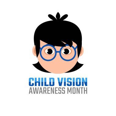 Çocuk görme farkındalığı ayının vektör grafiği çocuk görme farkındalığı ayı kutlamaları için iyidir. düz dizayn. İlan tasarımı. Düz illüstrasyon.