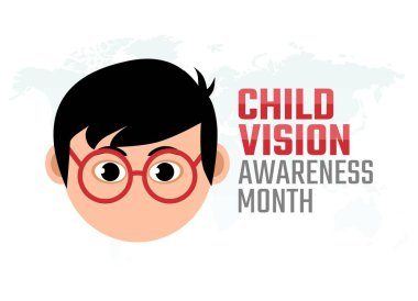 Çocuk görme farkındalığı ayının vektör grafiği çocuk görme farkındalığı ayı kutlamaları için iyidir. düz dizayn. İlan tasarımı. Düz illüstrasyon.