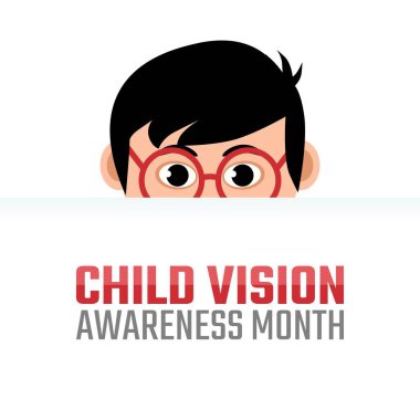 Çocuk görme farkındalığı ayının vektör grafiği çocuk görme farkındalığı ayı kutlamaları için iyidir. düz dizayn. İlan tasarımı. Düz illüstrasyon.
