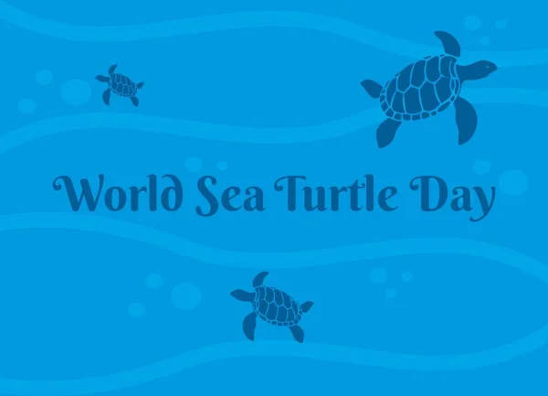 Gráfico Vetorial Dia Mundial Tartaruga Marinha Bom Para Celebração Dia — Vetor de Stock