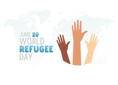 Dünya mülteci gününün vektör grafiği dünya mülteci günü kutlaması için iyi. düz dizayn. İlan tasarımı. Düz illüstrasyon.