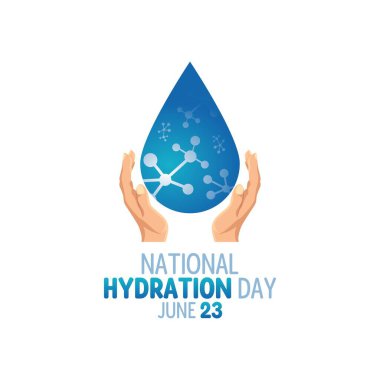 Ulusal Hidrasyon Günü 'nün vektörel grafiği ulusal susuzluk günü kutlamaları için iyidir. düz dizayn. İlan tasarımı. Düz illüstrasyon.