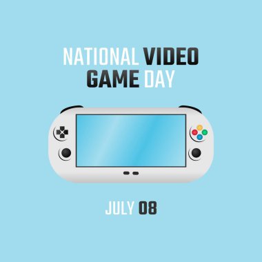 Ulusal video oyunu gününün vektör grafiği ulusal video oyunu günü kutlaması için iyi. düz dizayn. İlan tasarımı. Düz illüstrasyon.