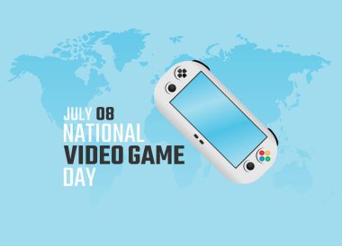 Ulusal video oyunu gününün vektör grafiği ulusal video oyunu günü kutlaması için iyi. düz dizayn. İlan tasarımı. Düz illüstrasyon.