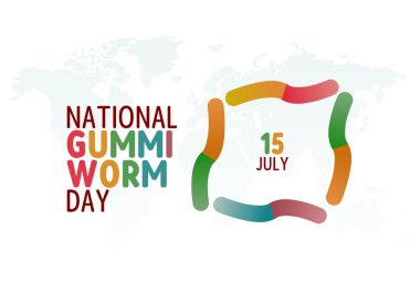 Ulusal jelibon solucan günü vektör grafiği ulusal jelibon günü kutlaması için iyidir. düz dizayn. İlan tasarımı. Düz illüstrasyon.