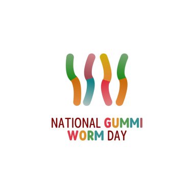 Ulusal jelibon solucan günü vektör grafiği ulusal jelibon günü kutlaması için iyidir. düz dizayn. İlan tasarımı. Düz illüstrasyon.