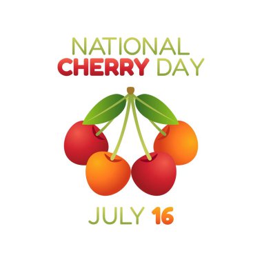 Ulusal vişne günü vektör grafiği ulusal vişne günü kutlaması için uygun. düz dizayn. İlan tasarımı. Düz illüstrasyon.