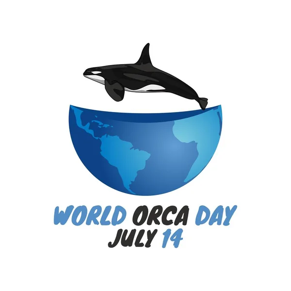 Gráfico Vetorial Dia Orca Mundial Bom Para Celebração Dia Orca — Vetor de Stock