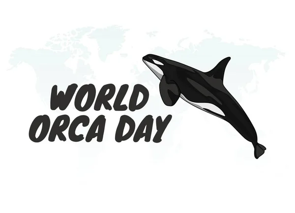 Gráfico Vetorial Dia Orca Mundial Bom Para Celebração Dia Orca — Vetor de Stock