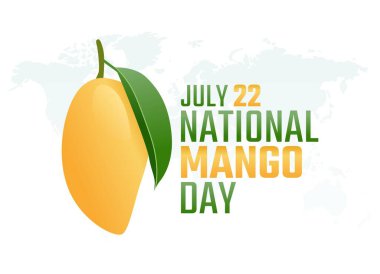 Ulusal Mango Günü 'nün vektör grafiği ulusal mango günü kutlamaları için uygun. düz dizayn. İlan tasarımı. Düz illüstrasyon.