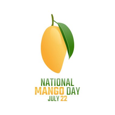 Ulusal Mango Günü 'nün vektör grafiği ulusal mango günü kutlamaları için uygun. düz dizayn. İlan tasarımı. Düz illüstrasyon.