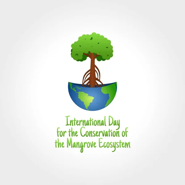 Vector Graphic International Day Conservation Mangrove Ecosystem Celebration Flat Design — Archivo Imágenes Vectoriales