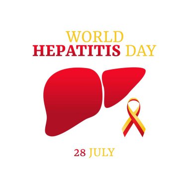 Hepatit Günü kutlamaları için dünya hepatit günü vektör grafiği iyi. düz dizayn. İlan tasarımı. Düz illüstrasyon.