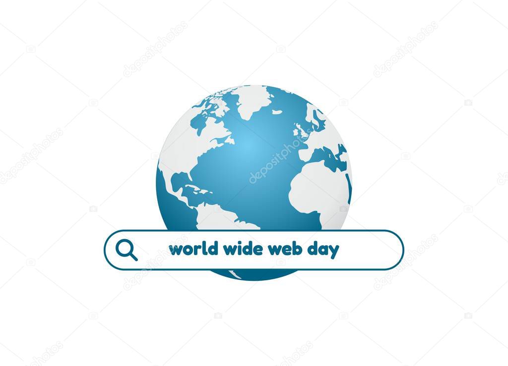 vector graphic of world wide web day good for world wide web day celebration. flat design. flyer design.flat illustration.