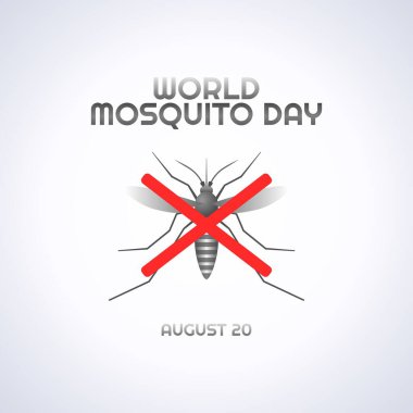 Dünya sivrisinek günü vektör grafiği dünya sivrisinek günü kutlaması için iyidir. düz dizayn. İlan tasarımı. Düz illüstrasyon.