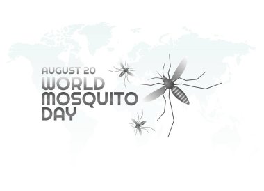 Dünya sivrisinek günü vektör grafiği dünya sivrisinek günü kutlaması için iyidir. düz dizayn. İlan tasarımı. Düz illüstrasyon.
