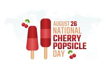 vector graphic of national cherry popsicle day good for national cherry popsicle day celebration. flat design. flyer design.flat illustration.