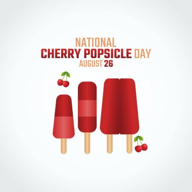 vector graphic of national cherry popsicle day good for national cherry popsicle day celebration. flat design. flyer design.flat illustration.