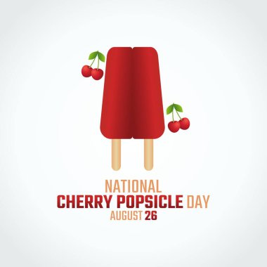 vector graphic of national cherry popsicle day good for national cherry popsicle day celebration. flat design. flyer design.flat illustration.