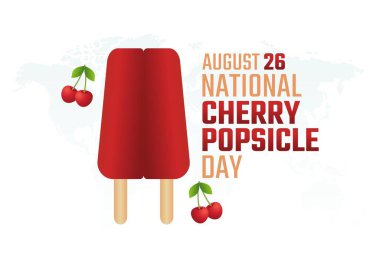 vector graphic of national cherry popsicle day good for national cherry popsicle day celebration. flat design. flyer design.flat illustration.